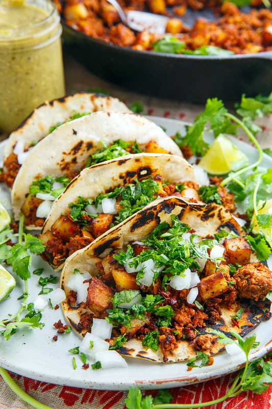 Chorizo and Potato Tacos with Avocado Salsa Verde Chorizo and Potato Tacos with Avocado Salsa Verde