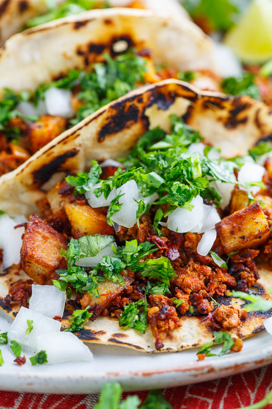 Chorizo and Potato Tacos with Avocado Salsa Verde Chorizo and Potato Tacos with Avocado Salsa Verde