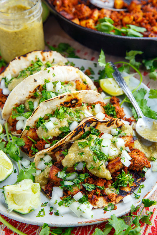 Chorizo and Potato Tacos with Avocado Salsa Verde Chorizo and Potato Tacos with Avocado Salsa Verde