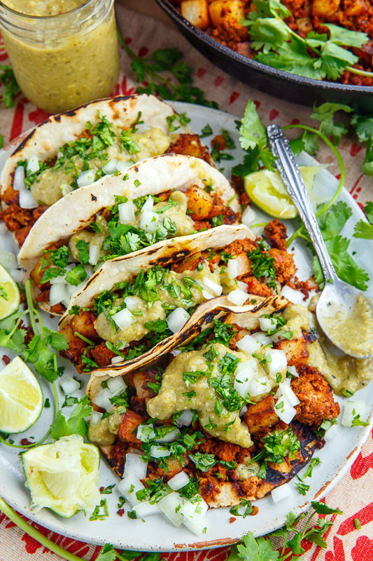 Chorizo and Potato Tacos with Avocado Salsa Verde Chorizo and Potato Tacos with Avocado Salsa Verde