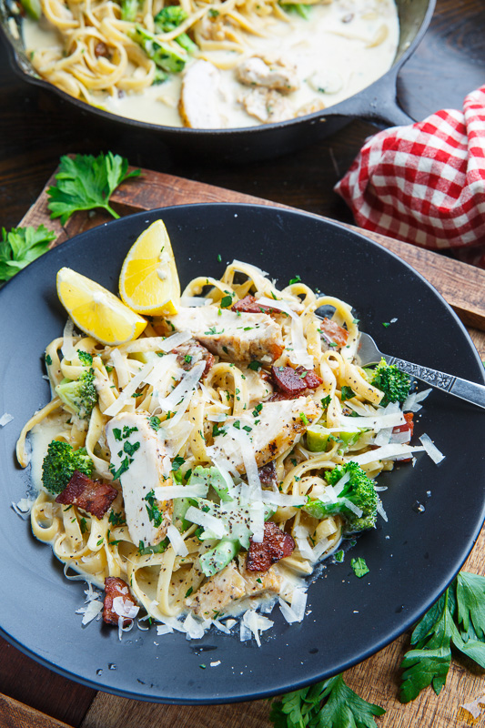 Broccoli and Bacon Chicken Alfredo Linguine Broccoli and Bacon Chicken Alfredo Linguine