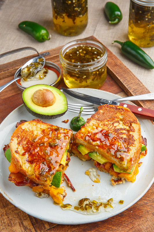Bacon and Avocado Monte Cristo Sandwich with Jalapeno Jelly Bacon and Avocado Monte Cristo Sandwich with Jalapeno Jelly