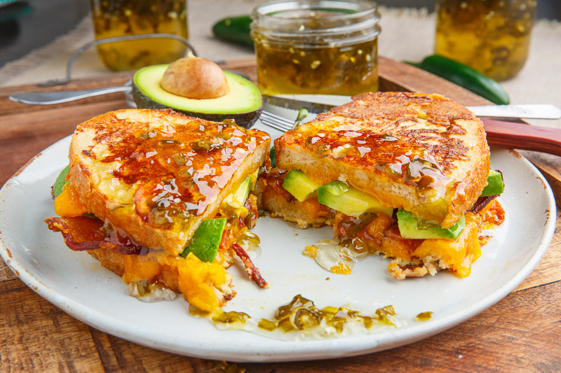 Bacon and Avocado Monte Cristo Sandwich with Jalapeno Jelly Bacon and Avocado Monte Cristo Sandwich with Jalapeno Jelly