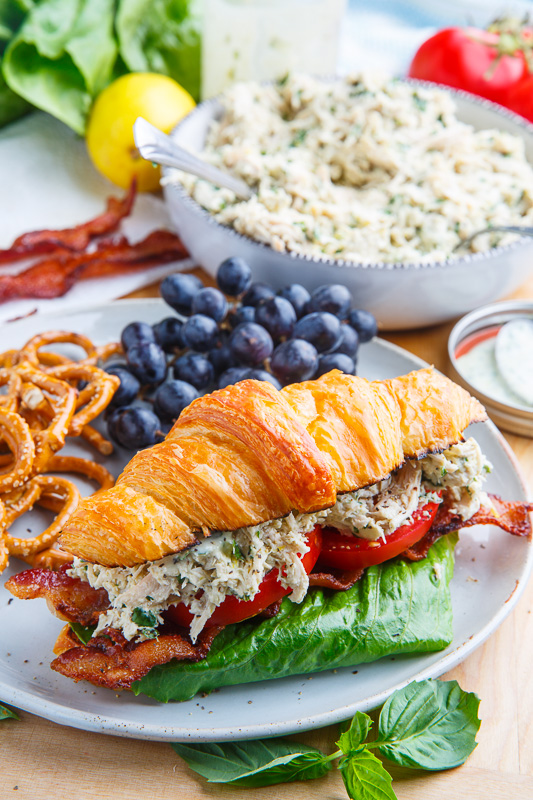 Lemon Basil Chicken Caesar Salad Sandwich