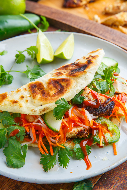 Lemongrass Chicken Banh Mi Paratha Tacos Lemongrass Chicken Banh Mi Paratha Tacos