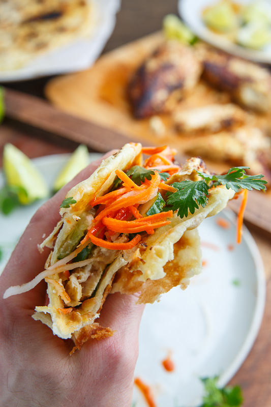 Thai Lemongrass Chicken Banh Mi Paratha Tacos Thai Lemongrass Chicken Banh Mi Paratha Tacos