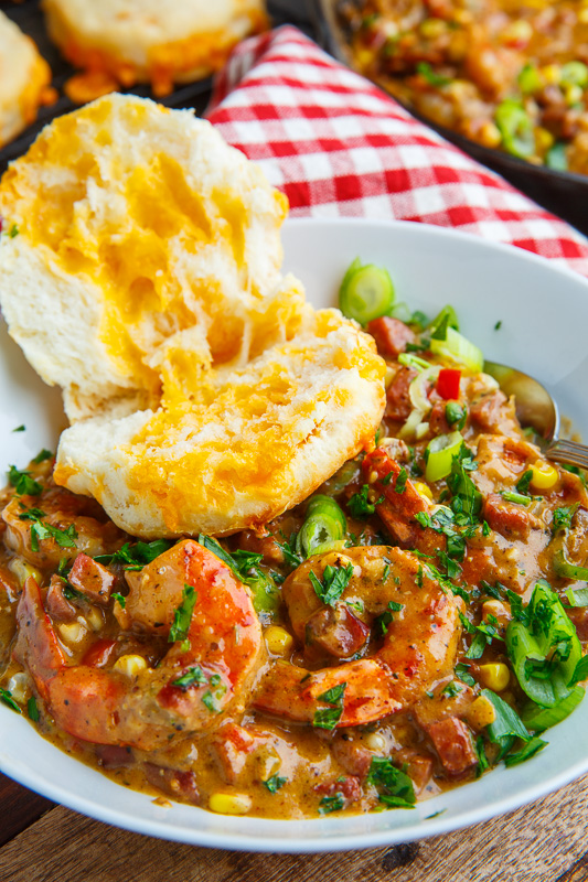 Cajun Biscuits and Shrimp and Andouille Gravy Cajun Biscuits and Shrimp and Andouille Gravy