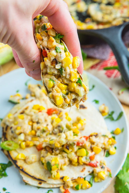 Roasted Corn Queso Fundido and Avocado Tacos Roasted Corn Queso Fundido and Avocado Tacos