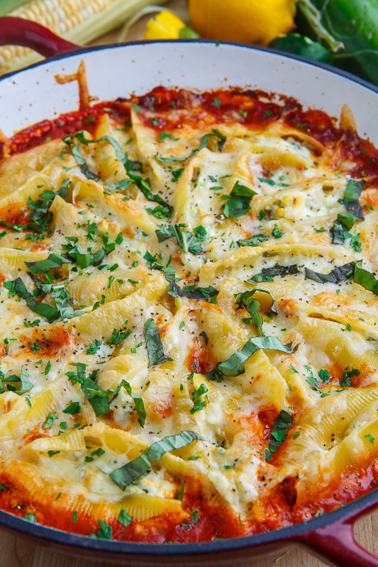 Corn and Zucchini Ricotta Stuffed Shells Corn and Zucchini Ricotta Stuffed Shells