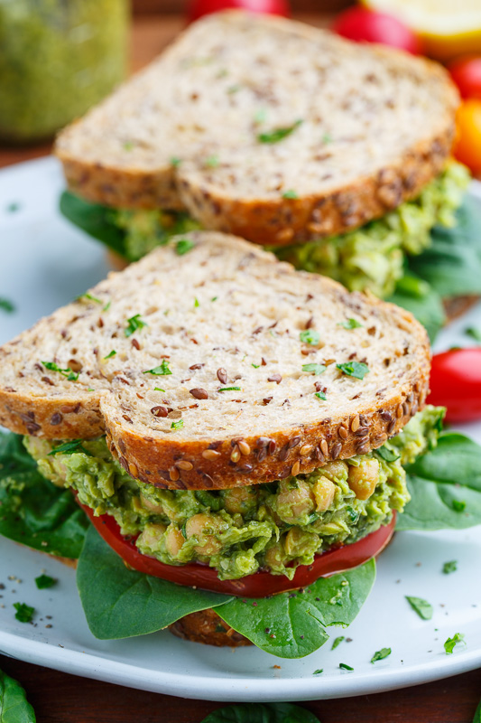 Pesto Smashed Chickpea and Avocado Sandwich Pesto Smashed Chickpea and Avocado Sandwich