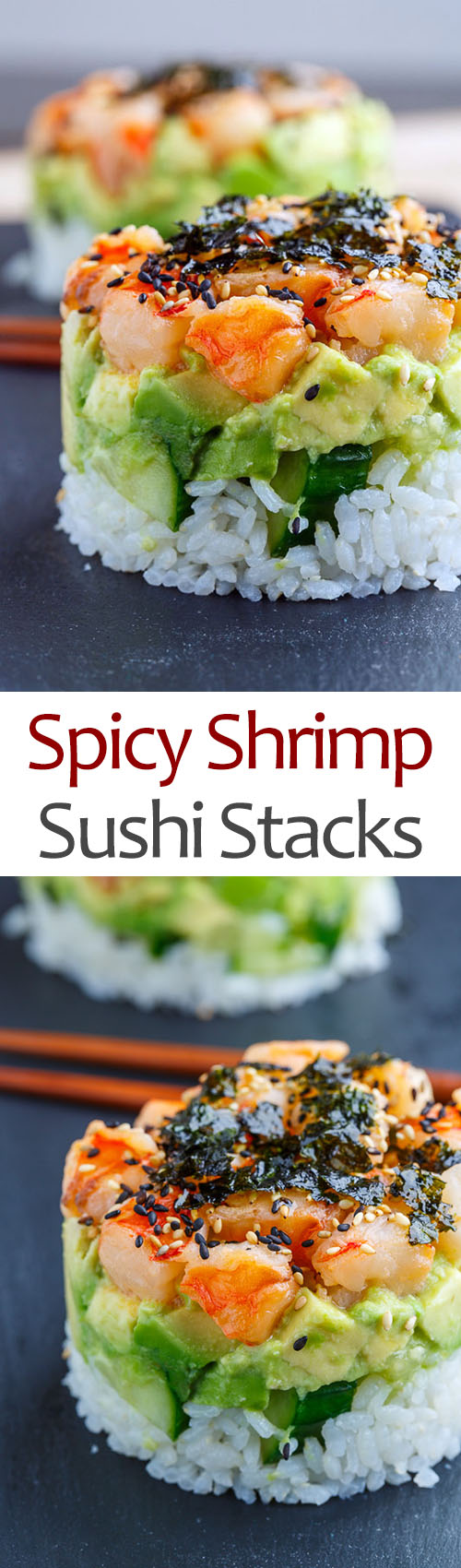 Spicy Shrimp Sushi Stacks Spicy Shrimp Sushi Stacks