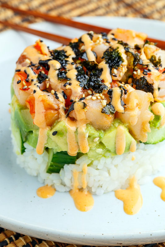 Spicy Shrimp Sushi Stacks Spicy Shrimp Sushi Stacks