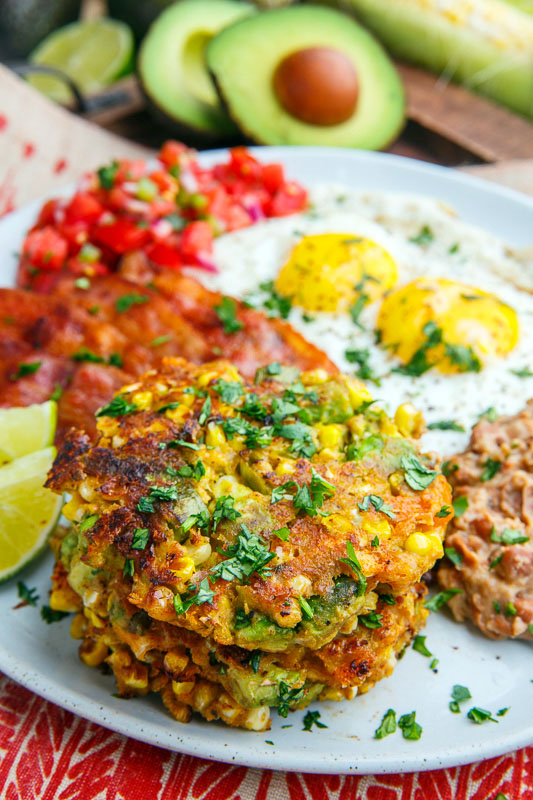 Avocado and Cheddar Corn Cakes