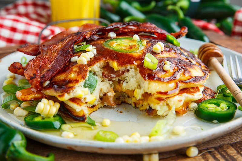 Jalapeno and Cheddar Corn Pancakes with Bacon (aka Jalapeno Popper Pancakes) Jalapeno and Cheddar Corn Pancakes with Bacon (aka Jalapeno Popper Pancakes)