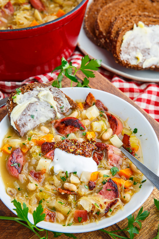 Kielbasa Sauerkraut Soup