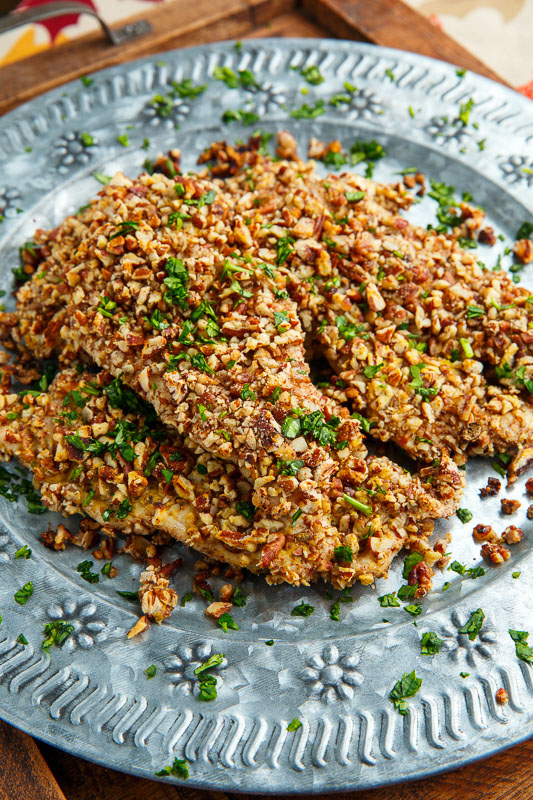 Pecan Crusted Turkey Cutlets with Bacon-Maple Onion Marmalade Pecan Crusted Turkey Cutlets with Bacon-Maple Onion Marmalade