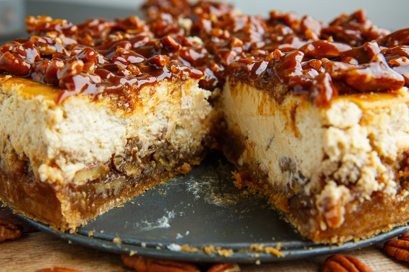 Pecan Pie Cheesecake with Pecan Caramel Sauce Pecan Pie Cheesecake with Pecan Caramel Sauce