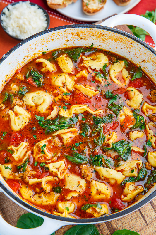 Tortellini Soup with Italian Sausage & Spinach Tortellini Soup with Italian Sausage & Spinach