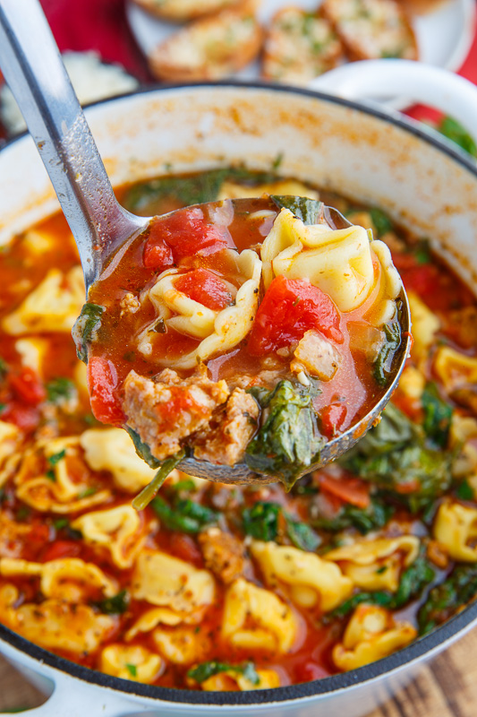 Tortellini Soup with Italian Sausage & Spinach Tortellini Soup with Italian Sausage & Spinach