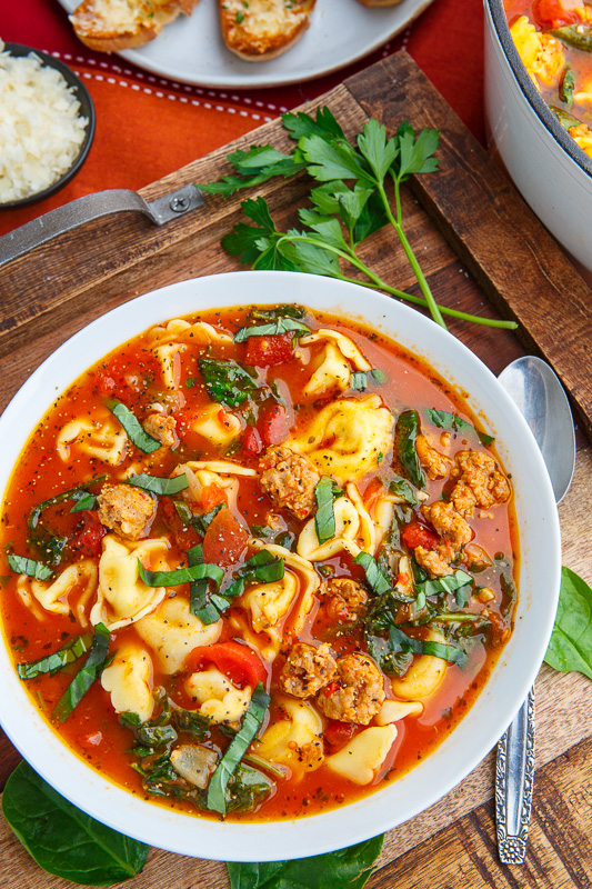 Tortellini Soup with Italian Sausage & Spinach Tortellini Soup with Italian Sausage & Spinach