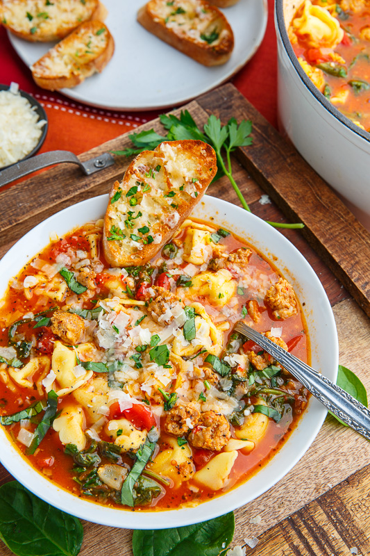 Tortellini Soup with Italian Sausage & Spinach Tortellini Soup with Italian Sausage & Spinach