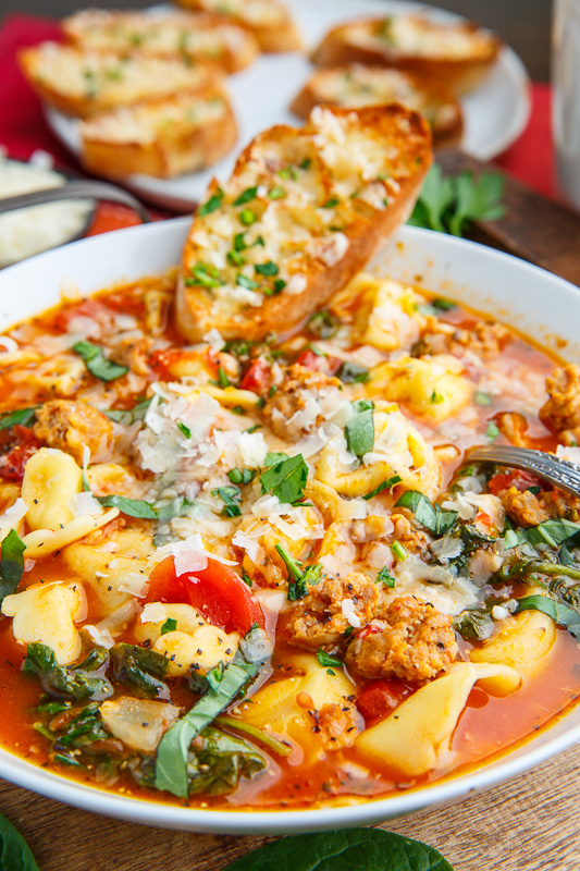 Tortellini Soup with Italian Sausage & Spinach Tortellini Soup with Italian Sausage & Spinach