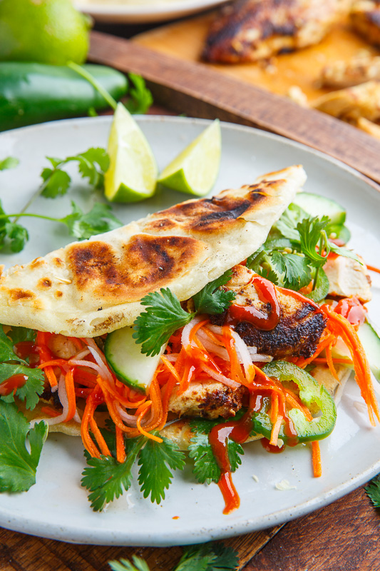 Lemongrass Chicken Banh Mi Paratha Tacos Lemongrass Chicken Banh Mi Paratha Tacos