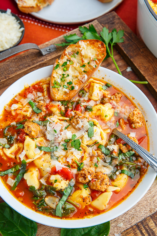 Tortellini Soup with Italian Sausage & Spinach Tortellini Soup with Italian Sausage & Spinach