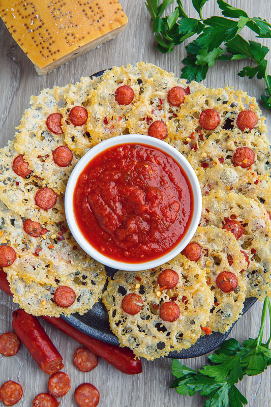 Pepperoni Pizza Parmesan Crisps Pepperoni Pizza Parmesan Crisps