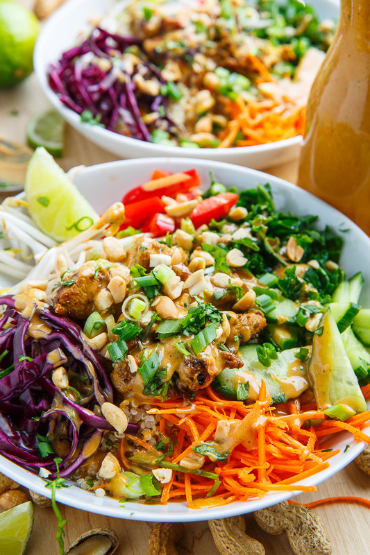 Thai Peanut Chicken Buddha Bowls Thai Peanut Chicken Buddha Bowls