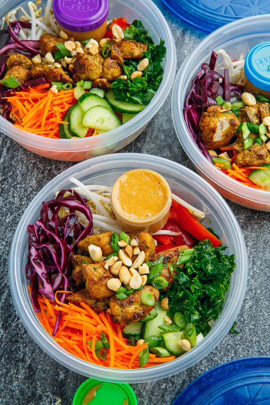 Thai Peanut Chicken Buddha Bowls Thai Peanut Chicken Buddha Bowls