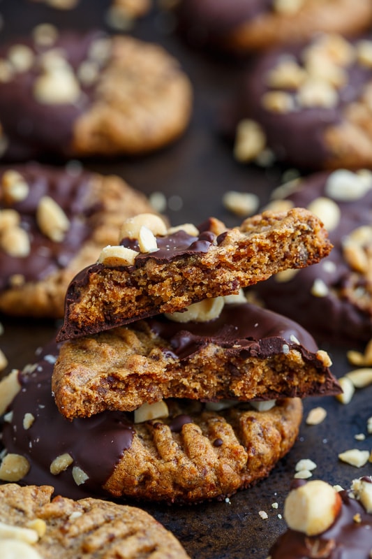 4 Ingredient Dark Chocolate Dipped Peanut Butter Cookies 4 Ingredient Dark Chocolate Dipped Peanut Butter Cookies