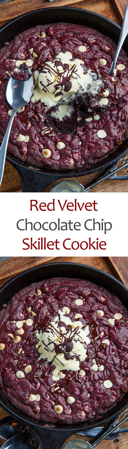 Red Velvet White Chocolate Chip Skillet Cookie Red Velvet White Chocolate Chip Skillet Cookie