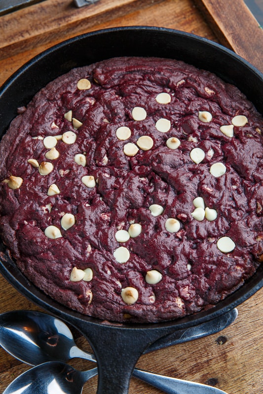 Red Velvet White Chocolate Chip Skillet Cookie Red Velvet White Chocolate Chip Skillet Cookie