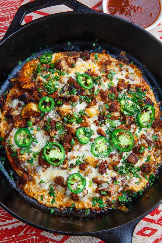 Crispy Chorizo and Potato Tortilla Skillet Pizza Crispy Chorizo and Potato Tortilla Skillet Pizza