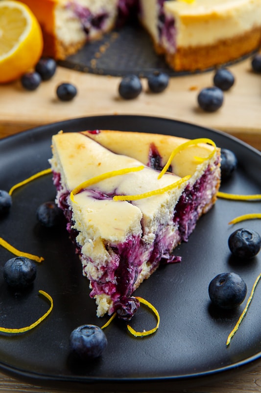 Blueberry Swirl Lemon Cheesecake