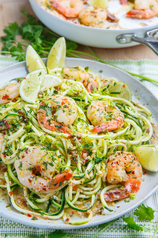 Cilantro Lime Shrimp Scampi with Zucchini Noodles Cilantro Lime Shrimp Scampi with Zucchini Noodles
