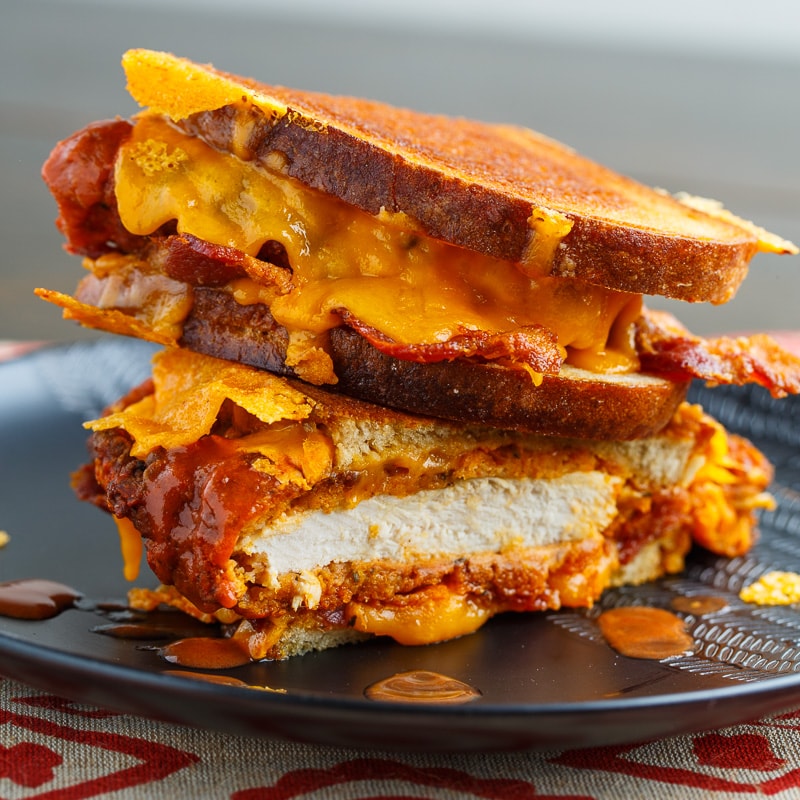 Crispy Fried Buffalo Chicken Grilled Cheese Sandwich Crispy Fried Buffalo Chicken Grilled Cheese Sandwich