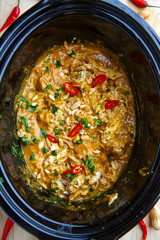 Slow Cooker Peanut Chicken Sweet Potato Boats Slow Cooker Peanut Chicken Sweet Potato Boats