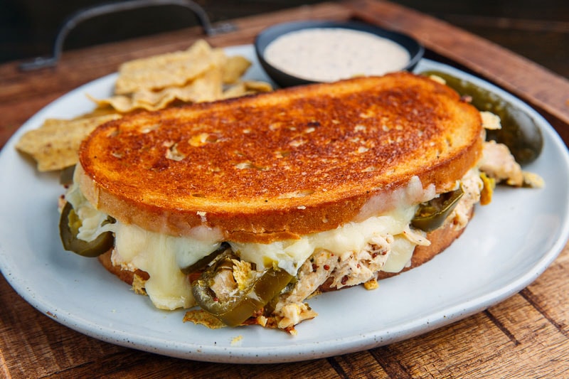 White BBQ Chicken Grilled Cheese Sandwich White BBQ Chicken Grilled Cheese Sandwich