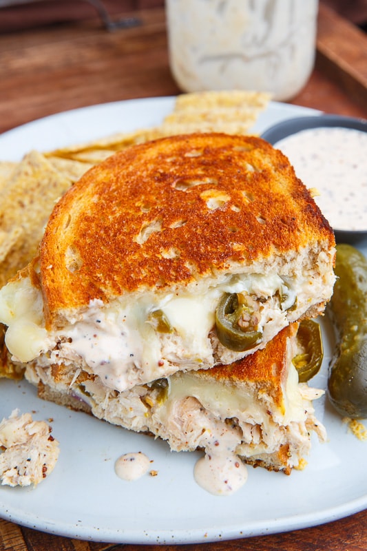 White BBQ Chicken Grilled Cheese Sandwich White BBQ Chicken Grilled Cheese Sandwich