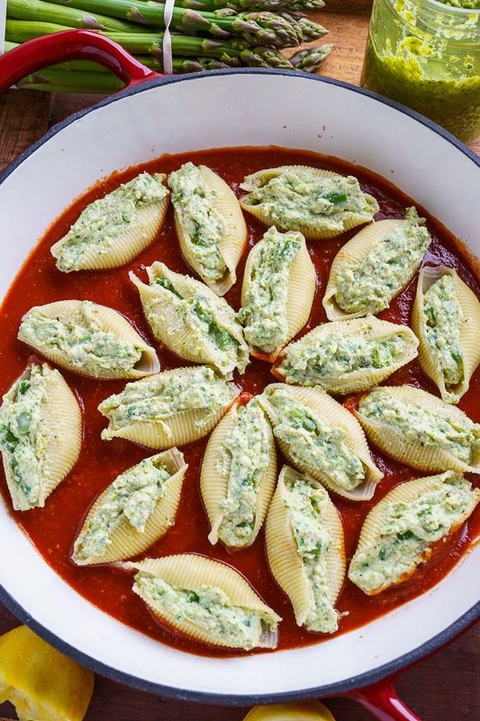 Asparagus Pesto and Ricotta Stuffed Shells Asparagus Pesto and Ricotta Stuffed Shells