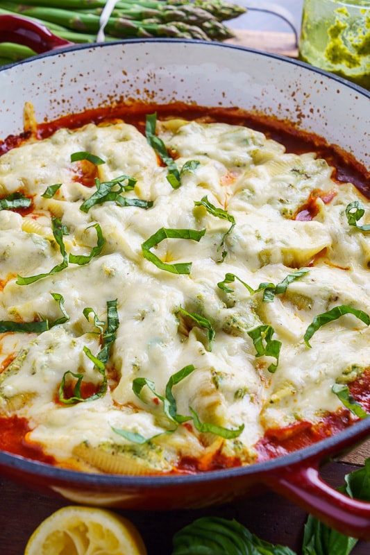 Asparagus Pesto and Ricotta Stuffed Shells Asparagus Pesto and Ricotta Stuffed Shells