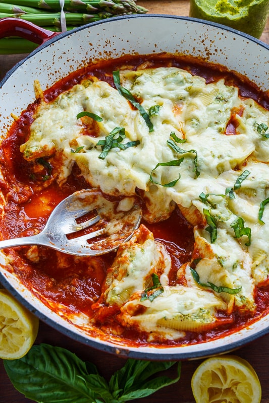 Asparagus Pesto and Ricotta Stuffed Shells Asparagus Pesto and Ricotta Stuffed Shells