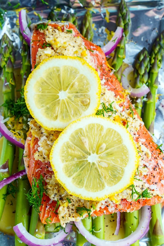 Lemon Miso Butter Parchment Salmon with Asparagus Lemon Miso Butter Parchment Salmon with Asparagus