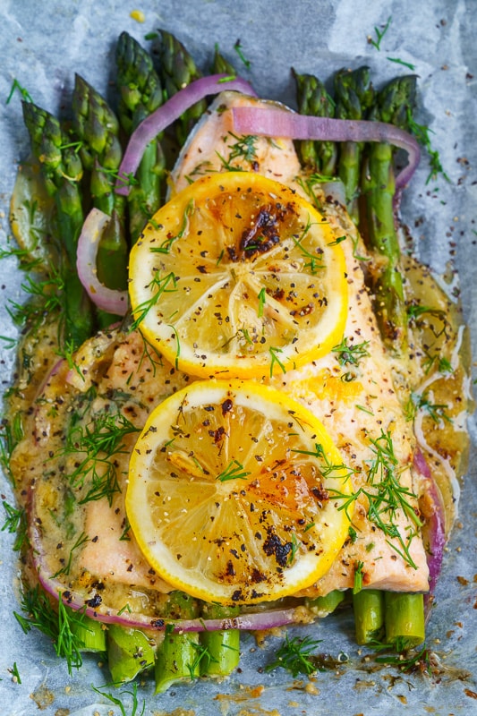 Lemon Miso Butter Parchment Salmon with Asparagus Lemon Miso Butter Parchment Salmon with Asparagus