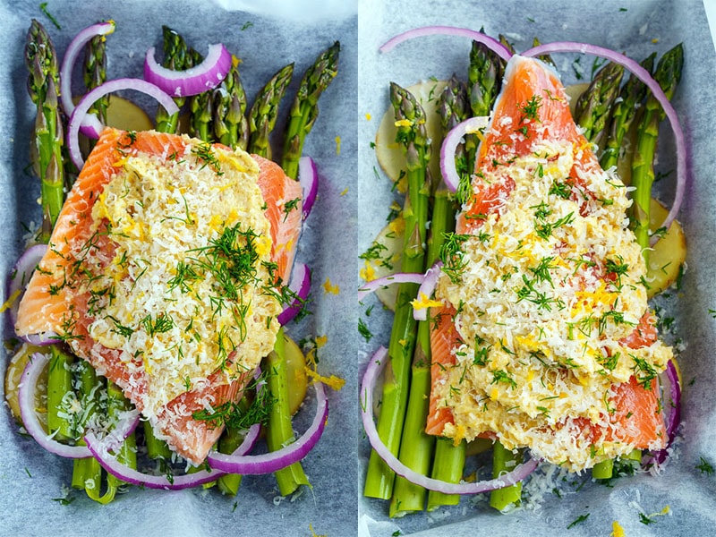 Lemon Miso Butter Parchment Salmon with Asparagus Lemon Miso Butter Parchment Salmon with Asparagus