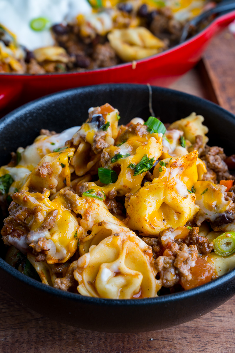 Cheesy Beef Enchilada Tortellini Skillet Cheesy Beef Enchilada Tortellini Skillet