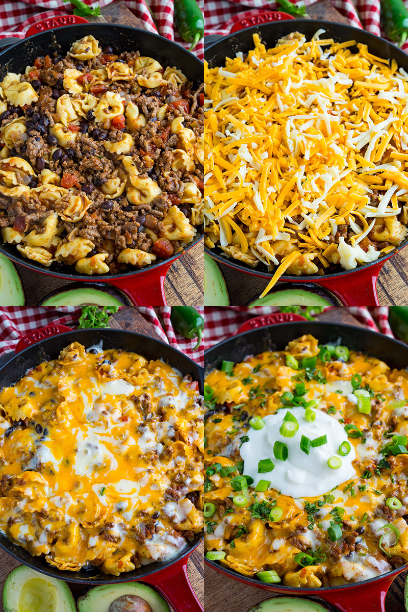 Cheesy Beef Enchilada Tortellini Skillet Cheesy Beef Enchilada Tortellini Skillet