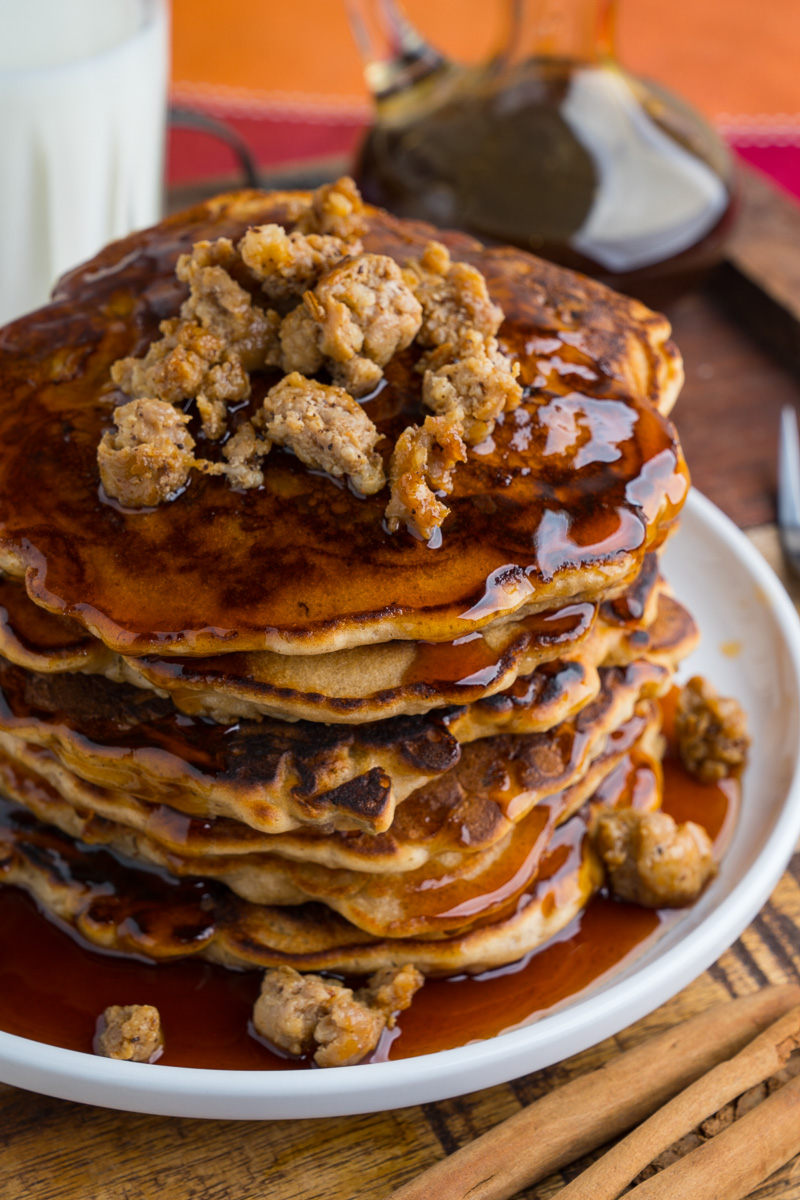Sausage Apple Pancakes with Apple Cider Syrup Sausage Apple Pancakes with Apple Cider Syrup